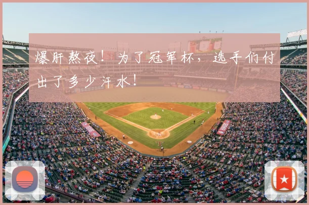 爆肝熬夜！为了冠军杯，选手们付出了多少汗水！